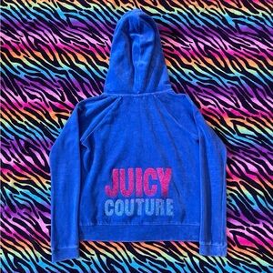 Y2k Vintage Mcbling Juicy Couture Blue Hoodie with Pink Logo